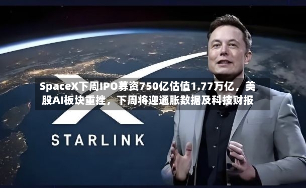 SpaceX下周IPO募资750亿估值1.77万亿	，美股AI板块重挫，下周将迎通胀数据及科技财报-第2张图片