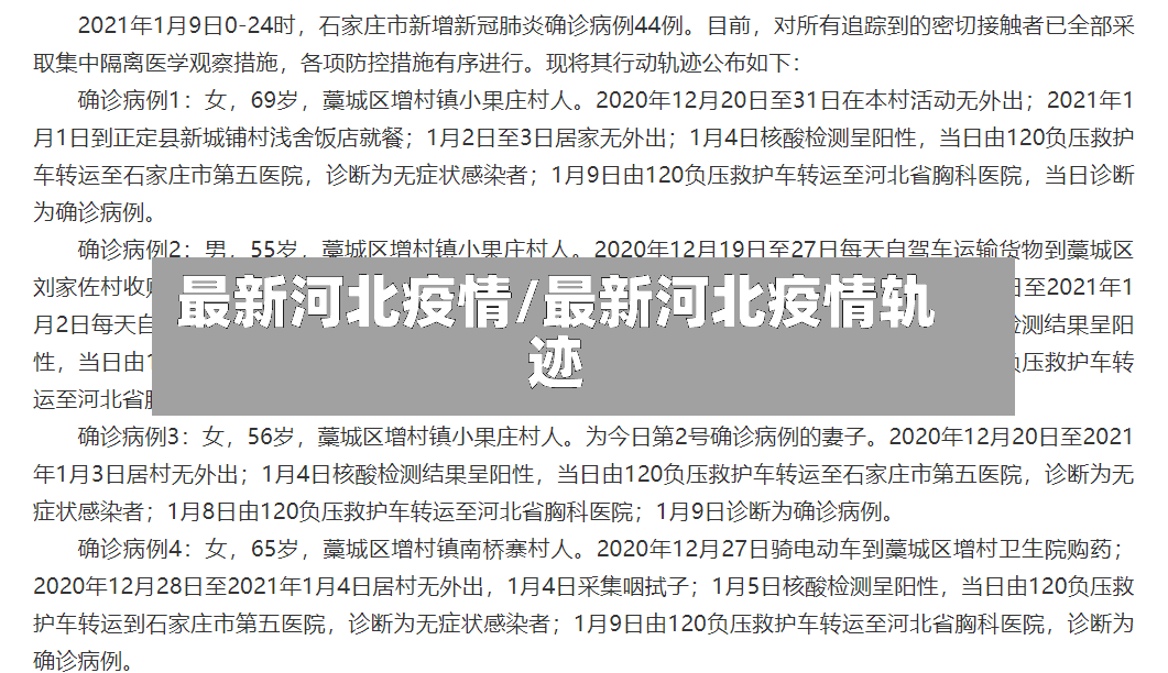 最新河北疫情/最新河北疫情轨迹