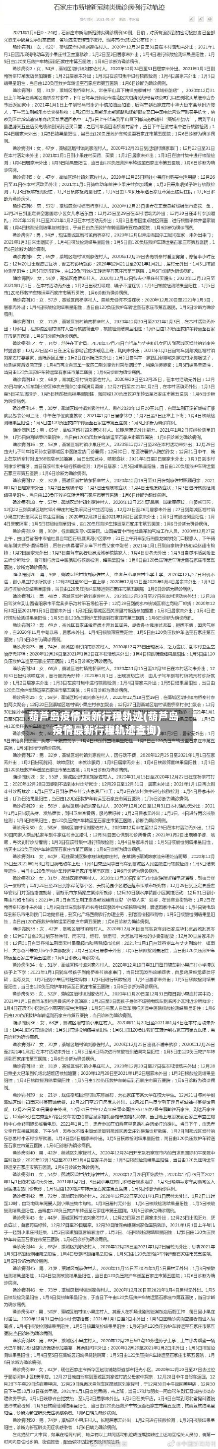 葫芦岛疫情最新行程轨迹(葫芦岛疫情最新行程轨迹查询)