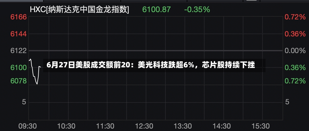 6月27日美股成交额前20：美光科技跌超6%，芯片股持续下挫-第2张图片