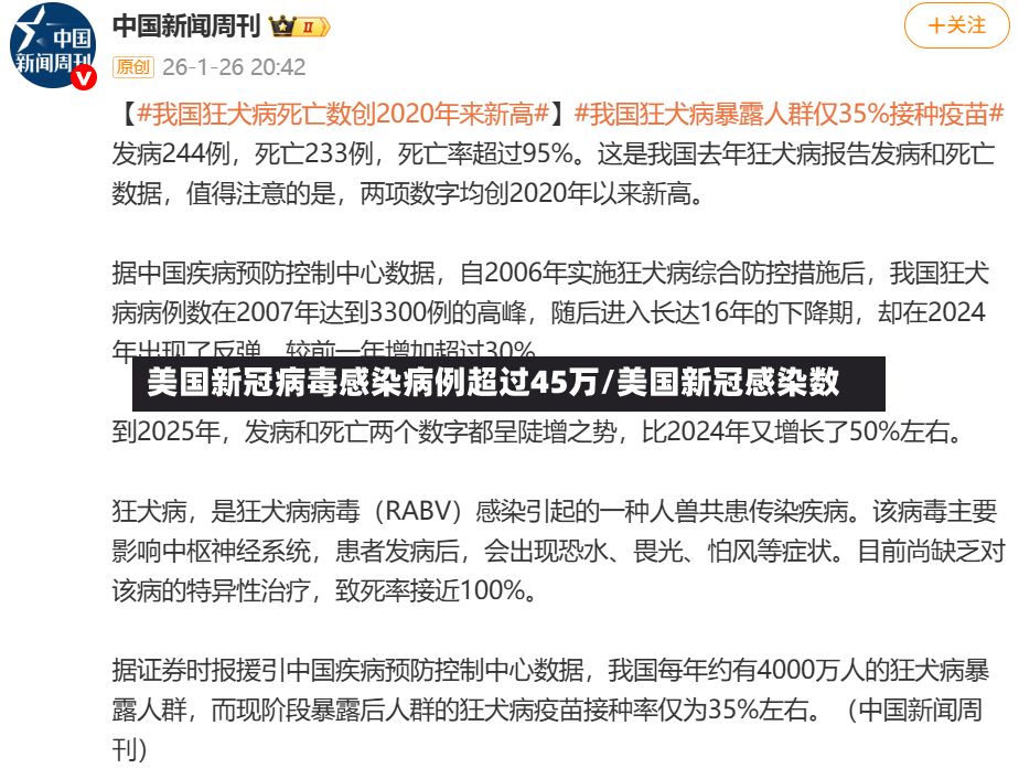 美国新冠病毒感染病例超过45万/美国新冠感染数