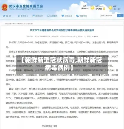 【朝鲜新型冠状病毒,朝鲜新冠病毒病例】
