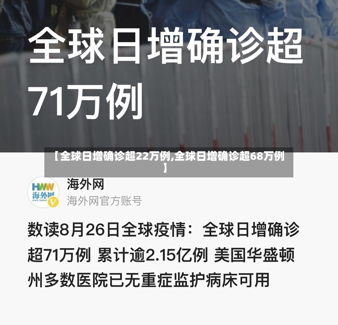 【全球日增确诊超22万例,全球日增确诊超68万例】-第2张图片