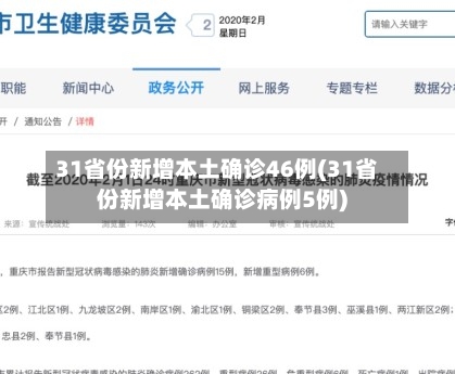 31省份新增本土确诊46例(31省份新增本土确诊病例5例)-第2张图片