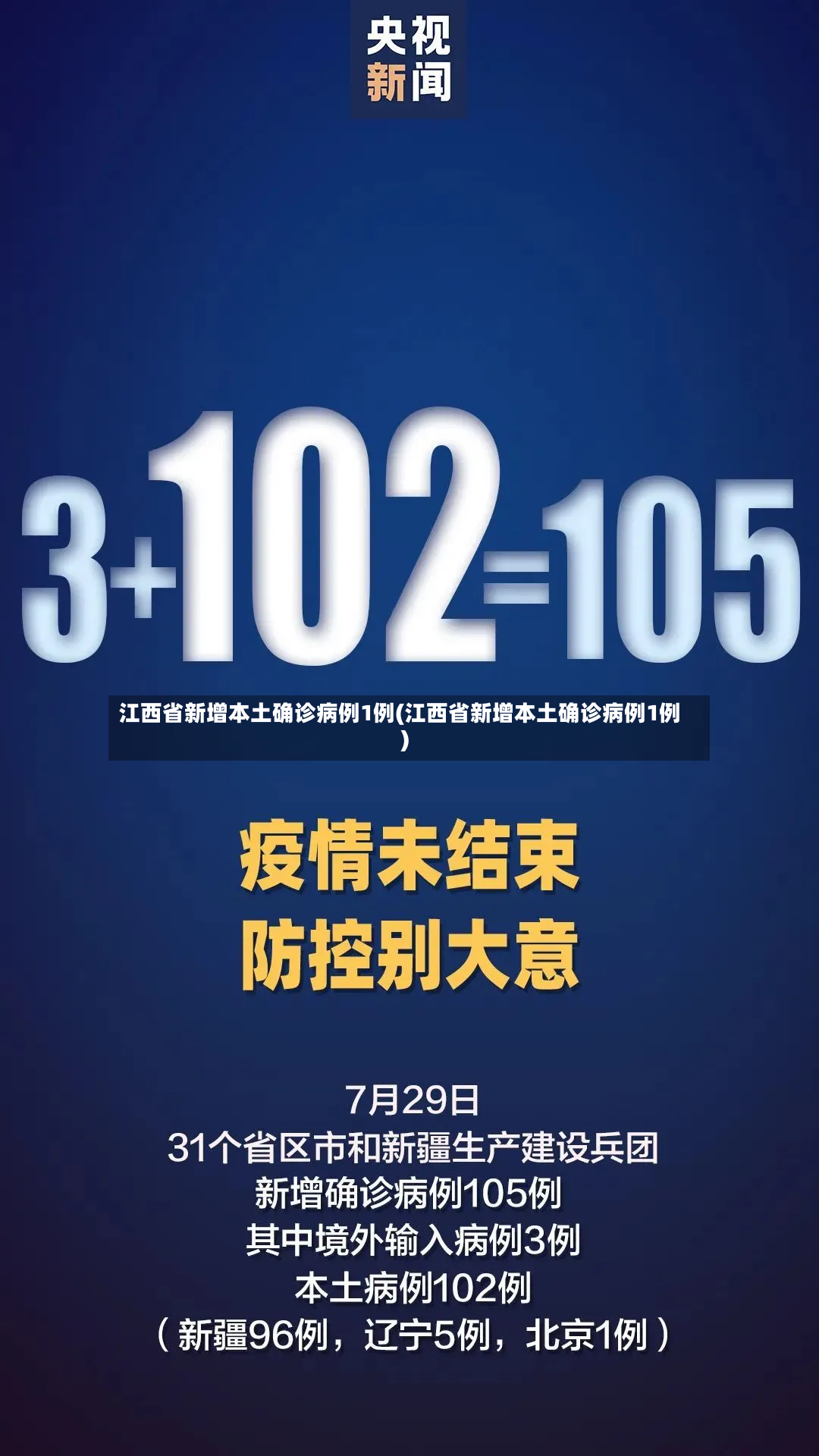 江西省新增本土确诊病例1例(江西省新增本土确诊病例1例)