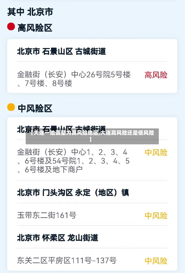 【大连一地调整为高风险地区,大连高风险还是低风险】