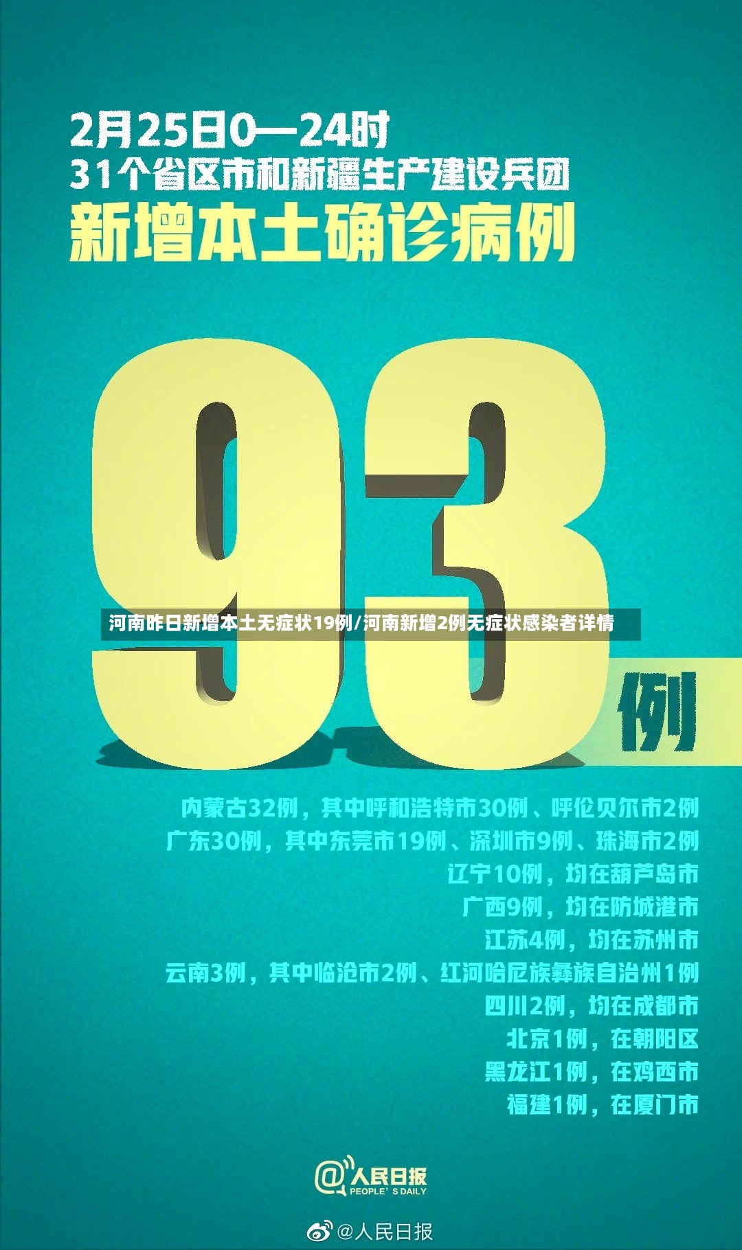 河南昨日新增本土无症状19例/河南新增2例无症状感染者详情