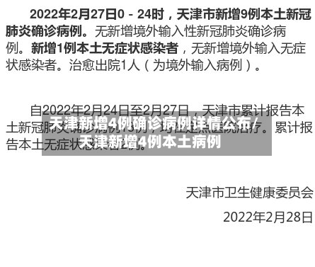 天津新增4例确诊病例详情公布/天津新增4例本土病例