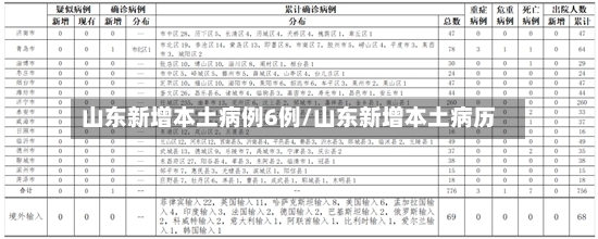山东新增本土病例6例/山东新增本土病历