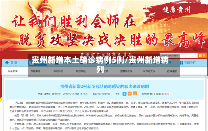 贵州新增本土确诊病例5例/贵州新增病列