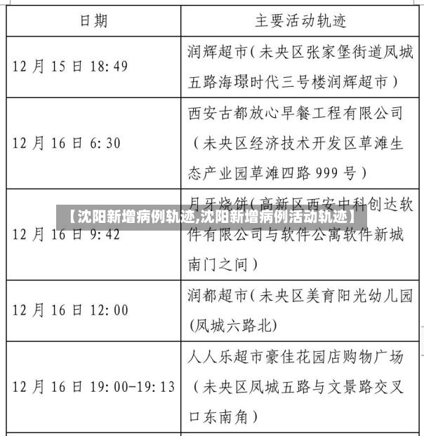 【沈阳新增病例轨迹,沈阳新增病例活动轨迹】-第2张图片
