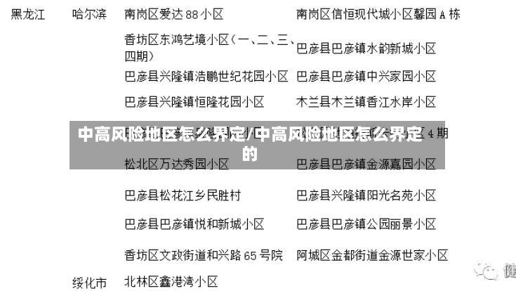 中高风险地区怎么界定/中高风险地区怎么界定的-第2张图片