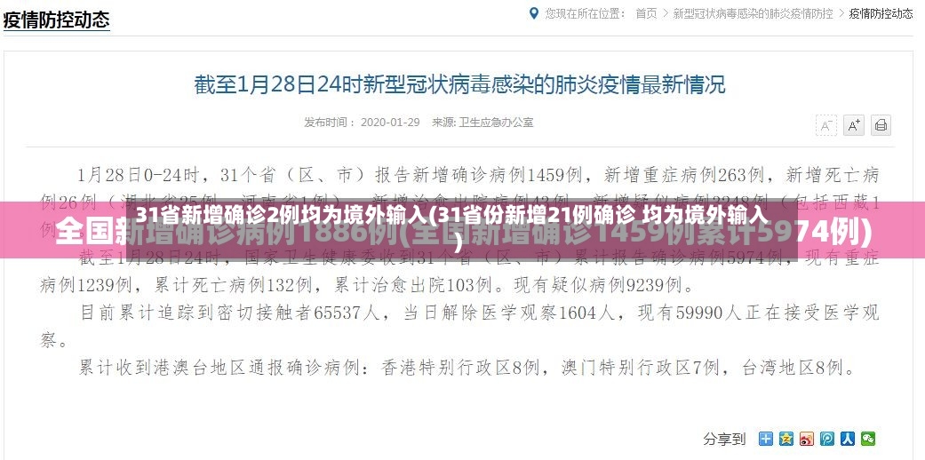 31省新增确诊2例均为境外输入(31省份新增21例确诊 均为境外输入)