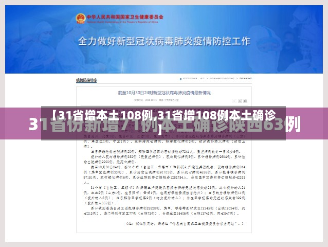 【31省增本土108例,31省增108例本土确诊】-第2张图片