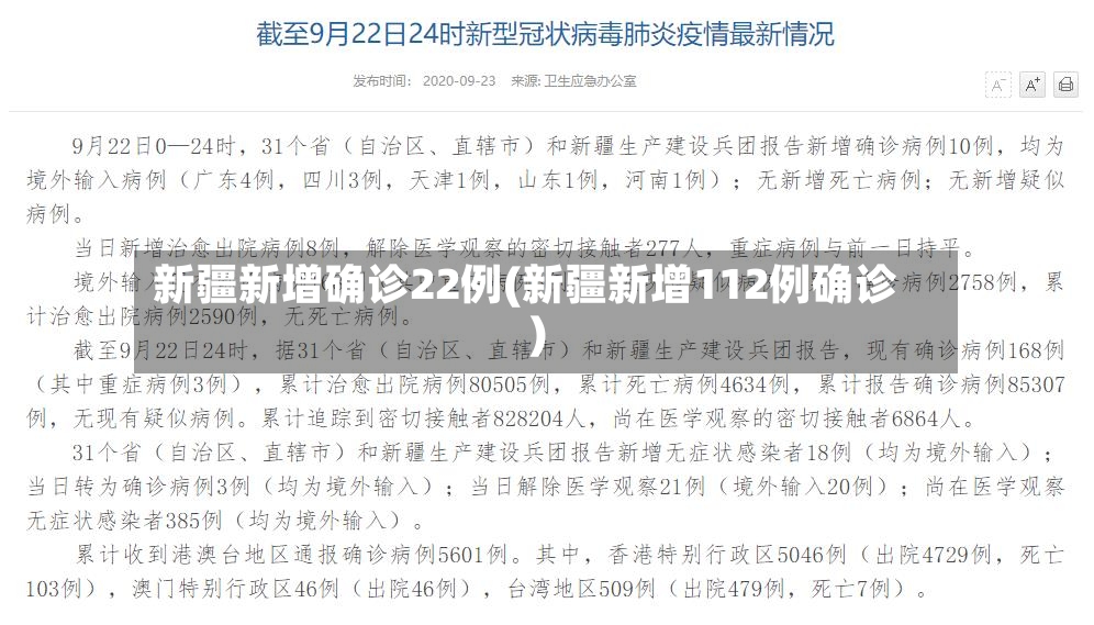 新疆新增确诊22例(新疆新增112例确诊)-第2张图片