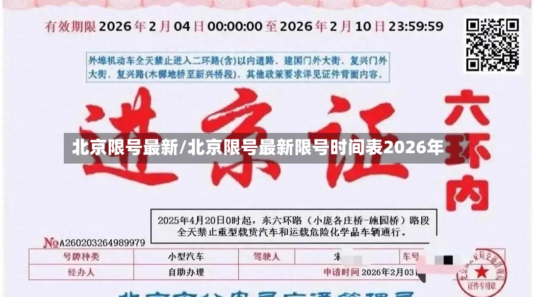 北京限号最新/北京限号最新限号时间表2026年