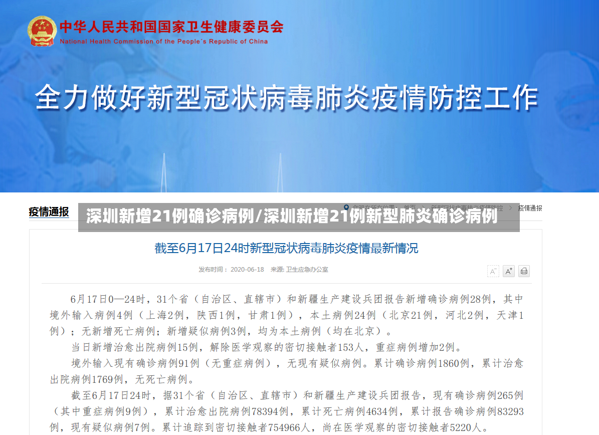 深圳新增21例确诊病例/深圳新增21例新型肺炎确诊病例