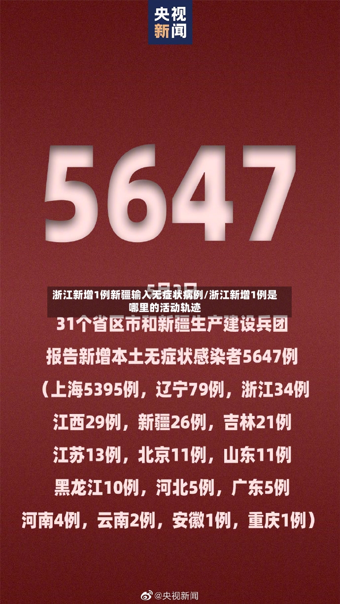 浙江新增1例新疆输入无症状病例/浙江新增1例是哪里的活动轨迹-第3张图片