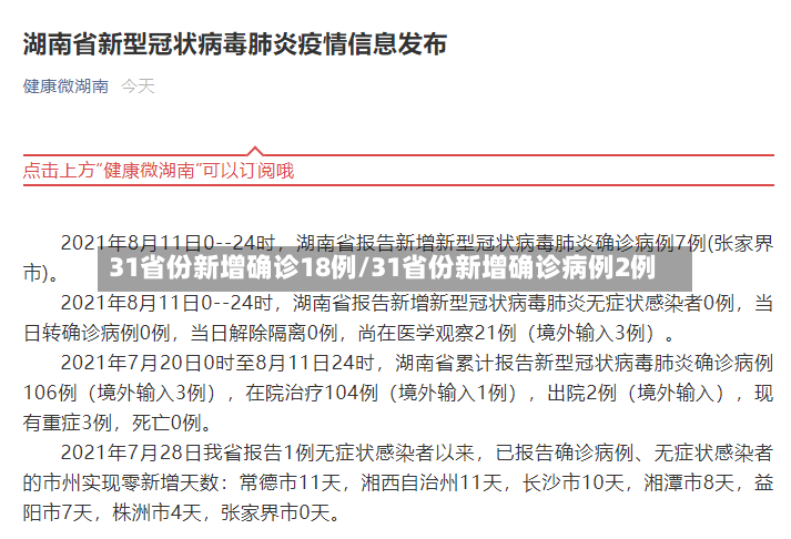 31省份新增确诊18例/31省份新增确诊病例2例-第3张图片
